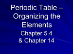 Periodic Table – Organizing the Elements