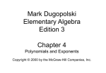 Mark Dugopolski Elementary Algebra Edition 3 Chapter 4