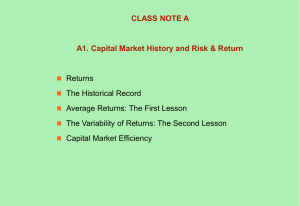 Capital Market Risk Return