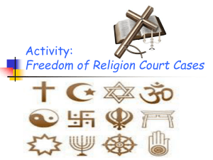 Activity: Freedom of Religion Court Cases