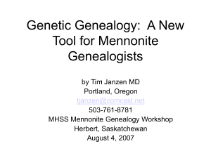 DNA Testing Applications for Mennonite Genealogists2