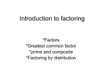 Introduction to factoring