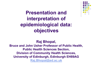 Presentation and interpretation of epidemiological data: objectives