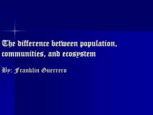 The difference between population, communities, and