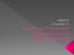 Social and Personality Development in Early Adulthood