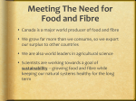 Meeting The Need for Food and Fibre