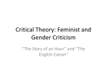 Critical Theory - Feminism, "Story of an Hour, "The English Canon"