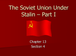 The Soviet Union Under Stalin – Part I