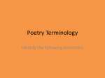 Poetry Terminology - The John Crosland School