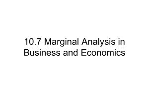 Lesson 10.7: Marginal Analysis