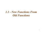1.3 - New Functions From Old Functions