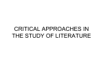 critical approaches in the study of literature