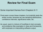 Review of Chapters 9-11 - UF-Stat