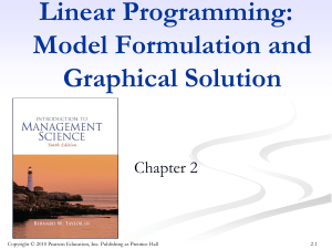 Model Formulation with L.P.