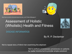 Assessment of Holistic (Wholistic) Health and Fitness. Disease