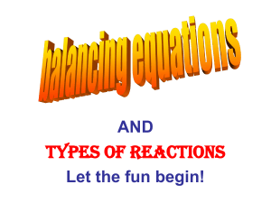 9. Balancing Equations