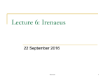 Lecture 4: Irenaeus