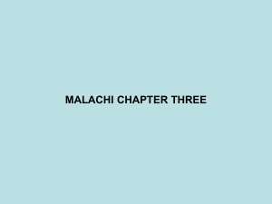Book of Malachi - Chapter 3 - South Walton Church of Christ