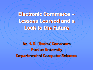 Electronic Commerce - Purdue University :: Computer Science