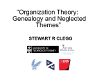 Organization Theory: Genealogy and Neglected Themes