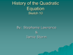 History of the Quadratic Equation