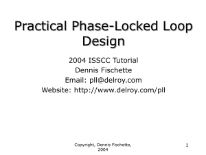 Phase-Locked Loop Basics (PLL) - Dennis Fischette`s PLL Tutorials
