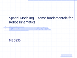Spatial Modeling – some fundamentals for Robot Kinematics