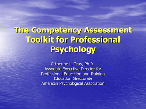 The Competency Assessment Toolkit for Professional