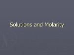 solutions and molarity for votech