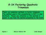 3 Factoring Trinomials