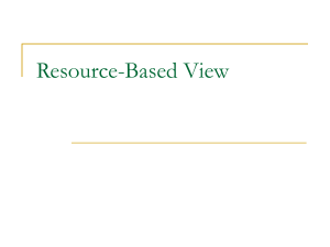 Resource Based View (RBV)