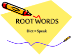 ROOT WORDS - TeacherWeb