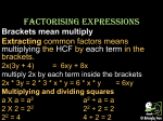 Factorising Expressions