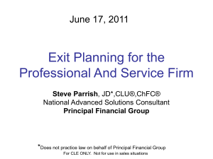 Exit Planning for the Professional (and service) Firm