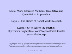 The Basics of Social Work Research