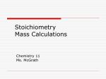 Stoichiometry mass relations