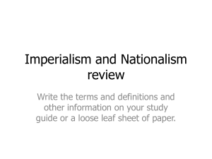 Imperialism and Nationalism review