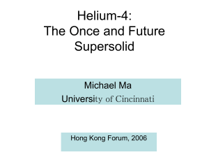 Solid Helium-4: A Supersolid?