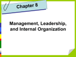 Chapter 8: Management, Leadership, and the Internal Organization.