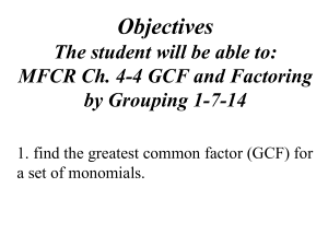 Factoring GCF