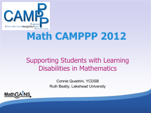 Supporting Students with Learning Disabilities in
