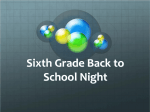 Sixth Grade Back to School Night