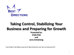 Taking Control, Stabilizing Your Business and Preparing for Growth