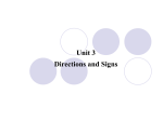 Unite 3 Directions and Signs