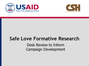 HIV Formative Research - Communications Support for Health