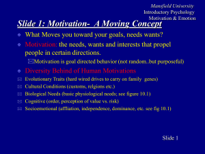 Motivation - Mansfield University