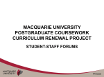 macquarie university postgraduate coursework curriculum renewal