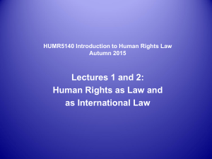 HUMR5140 Introduction to Human Rights Law Autumn 2011