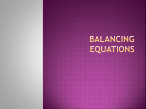 Balancing Equations