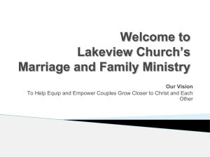 Marriage and Family Ministry